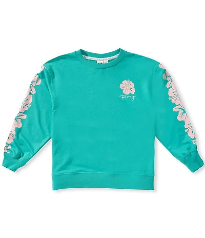 Roxy Big Girls Long Sleeve Hibiscus Oversized Sweatshirt