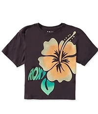 Roxy Big Girls Short Sleeve Hibiscus Graphic Oversized T-Shirt