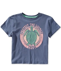 Roxy Big Girls Short-Sleeve 'Protect The Locals' Turtle Graphic T-Shirt