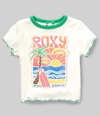 Roxy Big Girls Tropical Poster Short Sleeve Lettuce Hem Baby T-Shirt