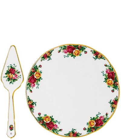 Royal Albert Old Country Roses Tea Party Cake Plate & Server