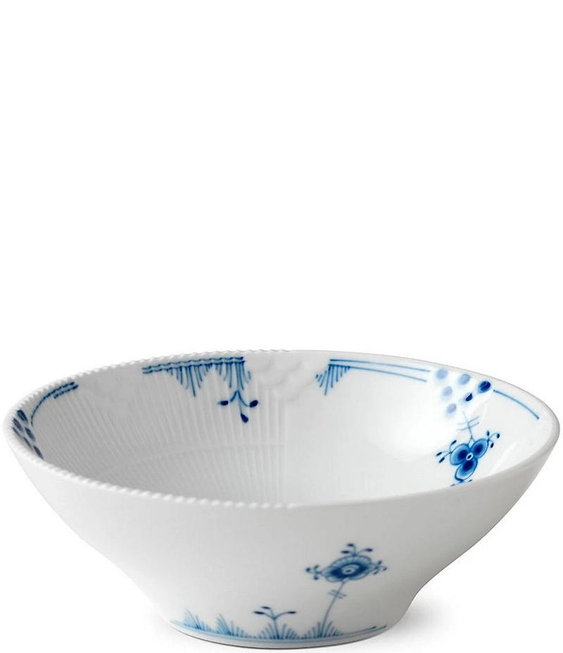 Royal Copenhagen Blue Elements Floral Pattern Geometric Motif Porcelain Cereal Bowl