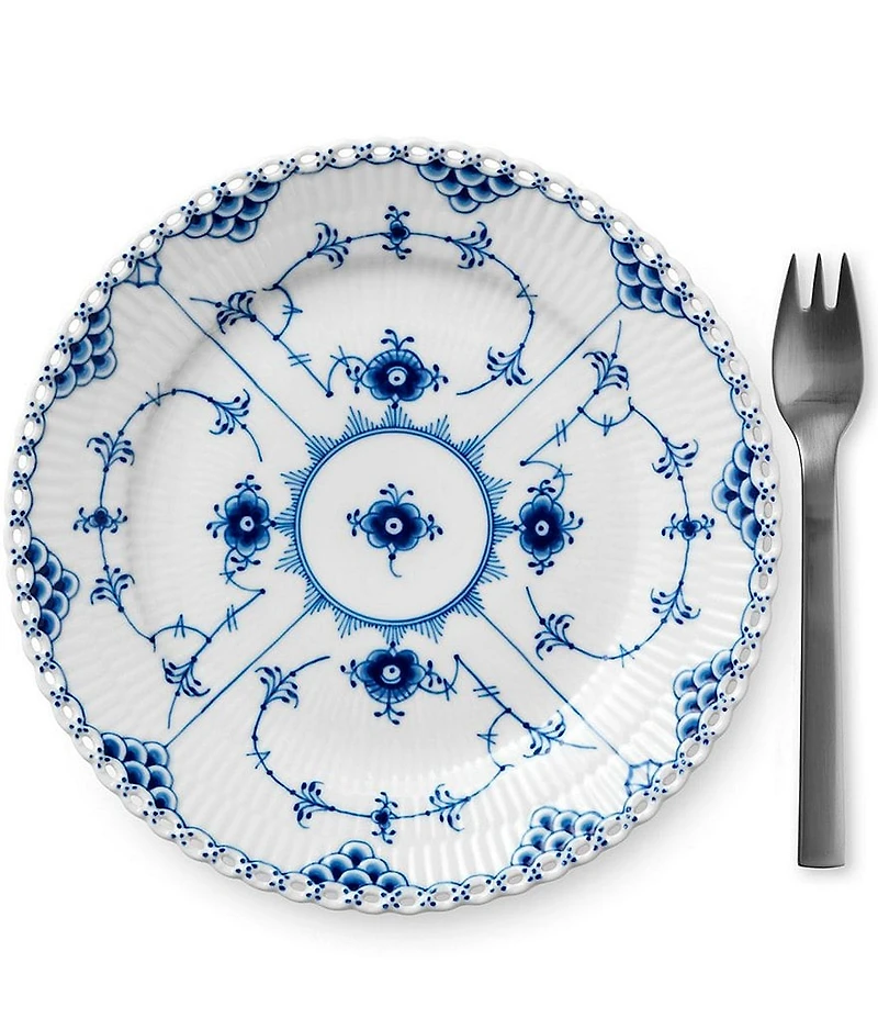 Royal Copenhagen Blue Fluted Full Lace Dessert Plate