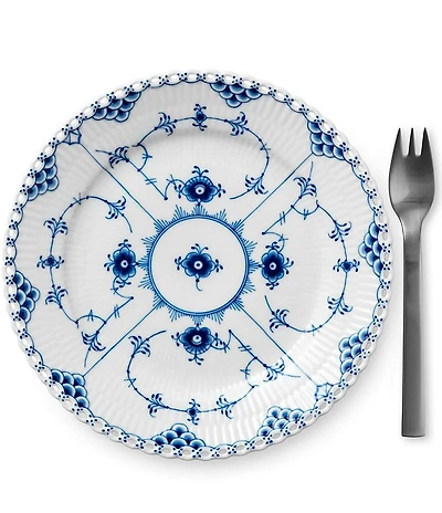 Royal Copenhagen Blue Fluted Full Lace Dessert Plate