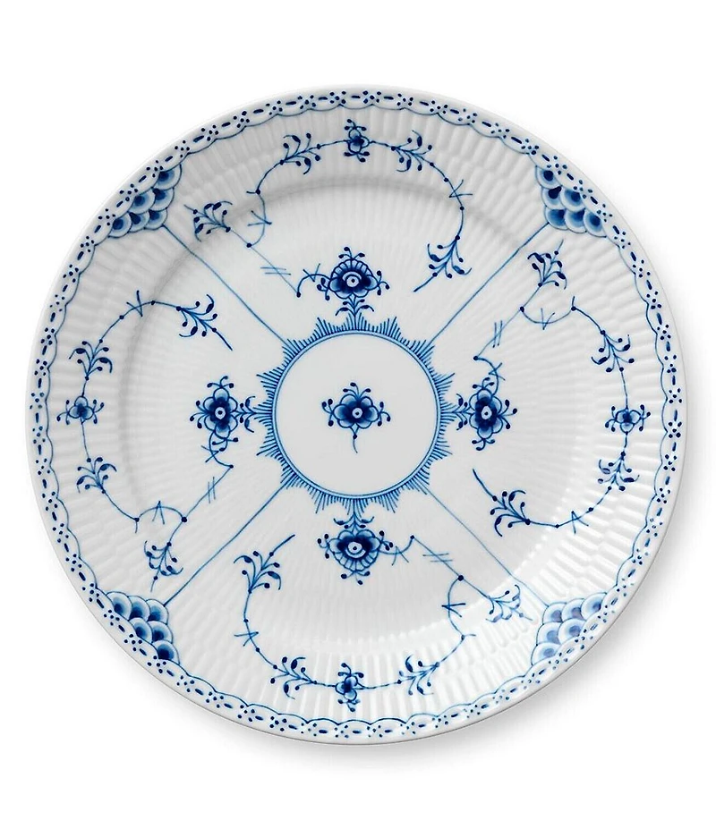 Royal Copenhagen Blue Fluted Half Lace Luncheon Plate