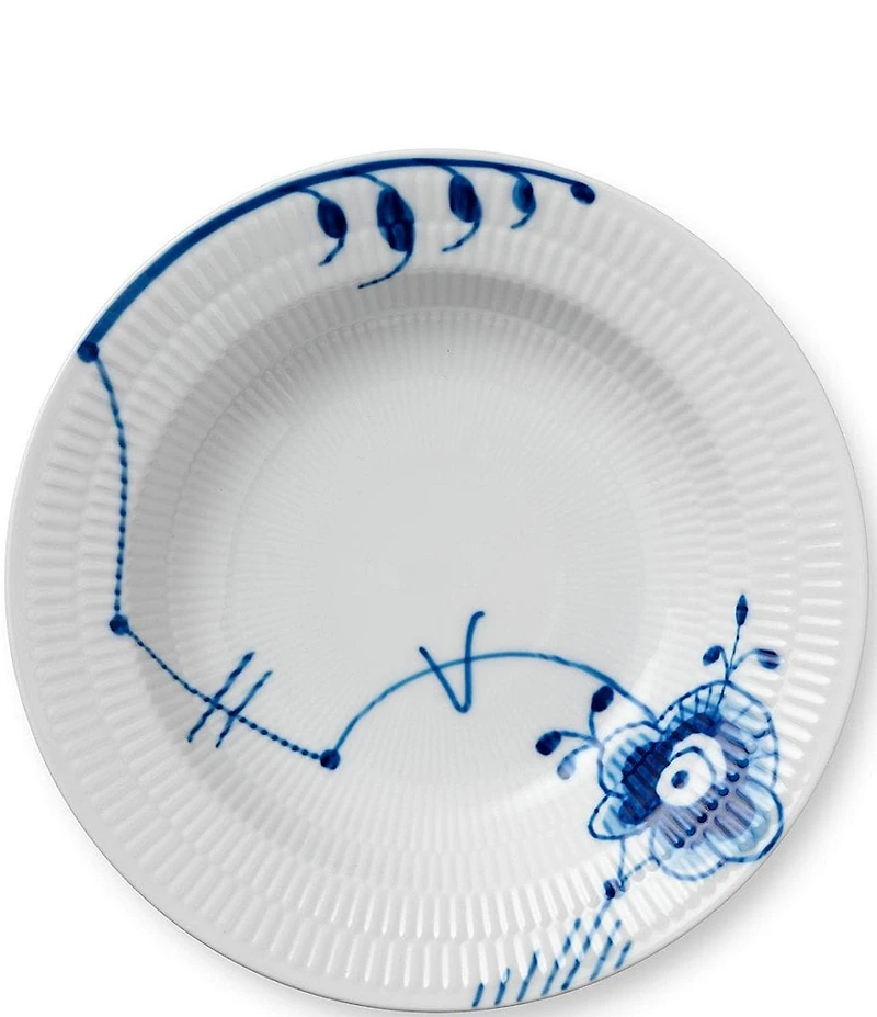 Royal Copenhagen Blue Fluted Floral Pattern Porcelain 8.25#double; Mega Rim Soup Bowl #6