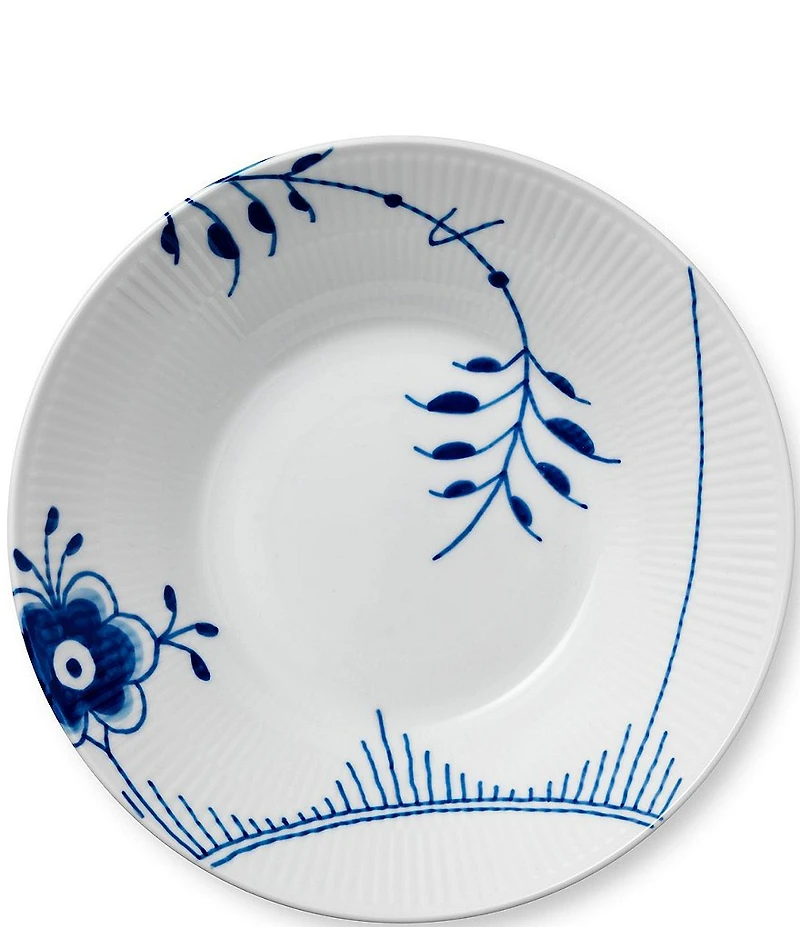 Royal Copenhagen Blue Fluted Floral Pattern Porcelain Mega Pasta Bowl