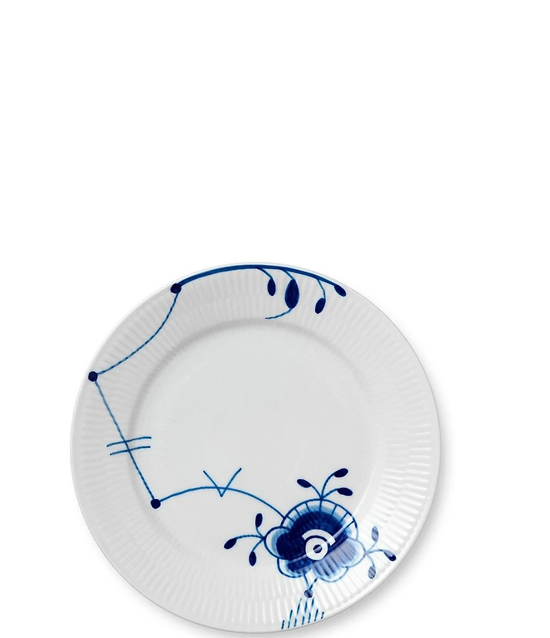 Royal Copenhagen Blue Fluted Floral Pattern Porcelain Mega Salad Plate #6