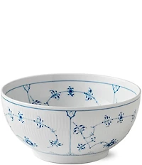 Royal Copenhagen Blue Fluted Plain Floral Pattern Motif Porcelain 3.25 Quart Serving Bowl