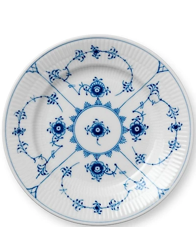 Royal Copenhagen Blue Fluted Plain Floral Pattern Motif Porcelain Bread & Butter Plate