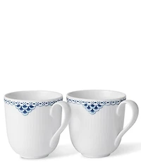 Royal Copenhagen Princess Romantic Lace Border Mug, Set of 2