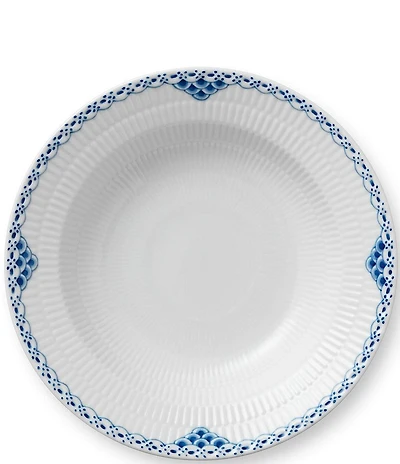 Royal Copenhagen Princess Delicate Blue Lace Pattern Rim Soup Bowl