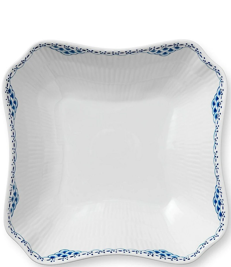 Royal Copenhagen Princess Delicate Blue Lace Border Pattern Square Bowl