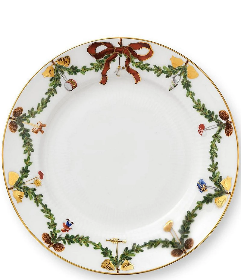 Royal Copenhagen Star Fluted Christmas Dessert Plate