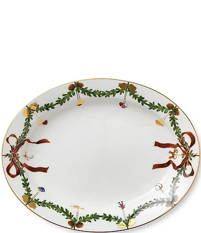Royal Copenhagen Star Fluted Christmas Oval Platter