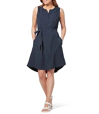 Royal Robbins Women's Spotless Traveler Split Round Neck Self Tie Tank Dress