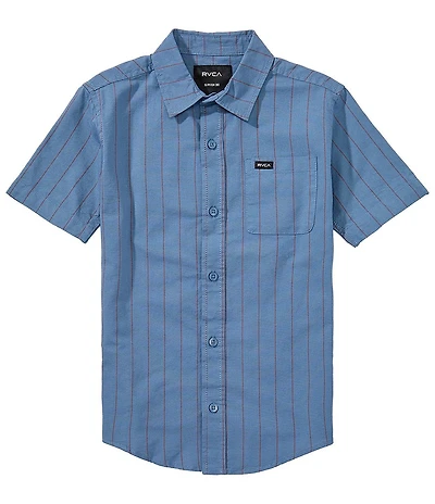 RVCA Big Boys Short Sleeve Striped Oxford Shirt