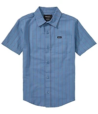 RVCA Big Boys Short Sleeve Striped Oxford Shirt