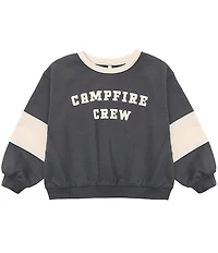 Rylee + Cru Baby Boys Oversized Campfire Crew Applique Sweatshirt