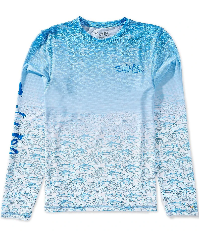 Salt Life Current Fade Perforated Mesh Long Sleeve T-Shirt