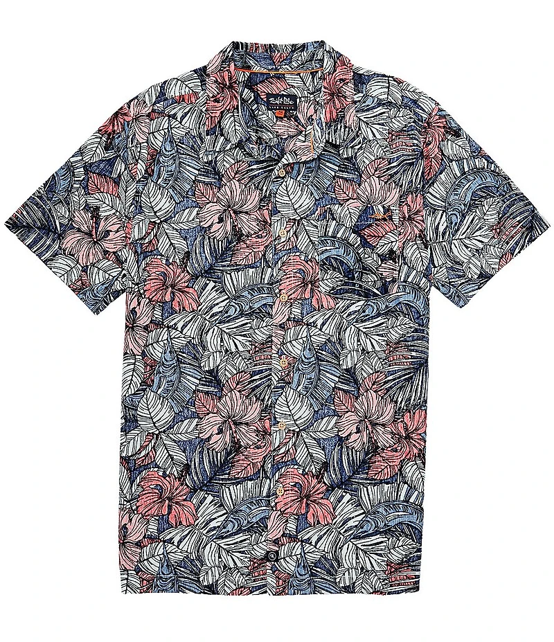 Salt Life Sailfish Blossom Short Sleeve Woven Shirt