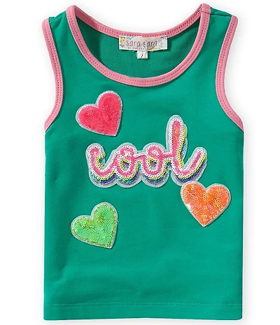 Sara Sara Little Girls #double;Cool#double; Heart-Patch Tank Top