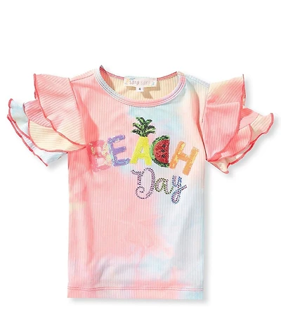 Sara Sara Little Girls Short-Sleeve Beach Day Tie-Dye Top