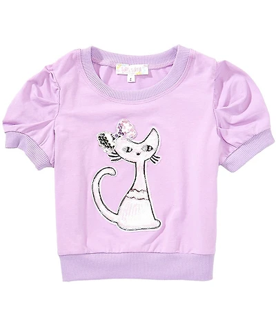 Sara Sara Little Girls Short Sleeve Choose Happy Top