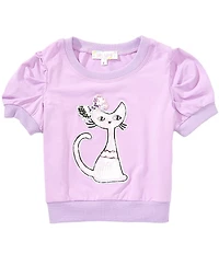 Sara Sara Little Girls Short Sleeve Choose Happy Top