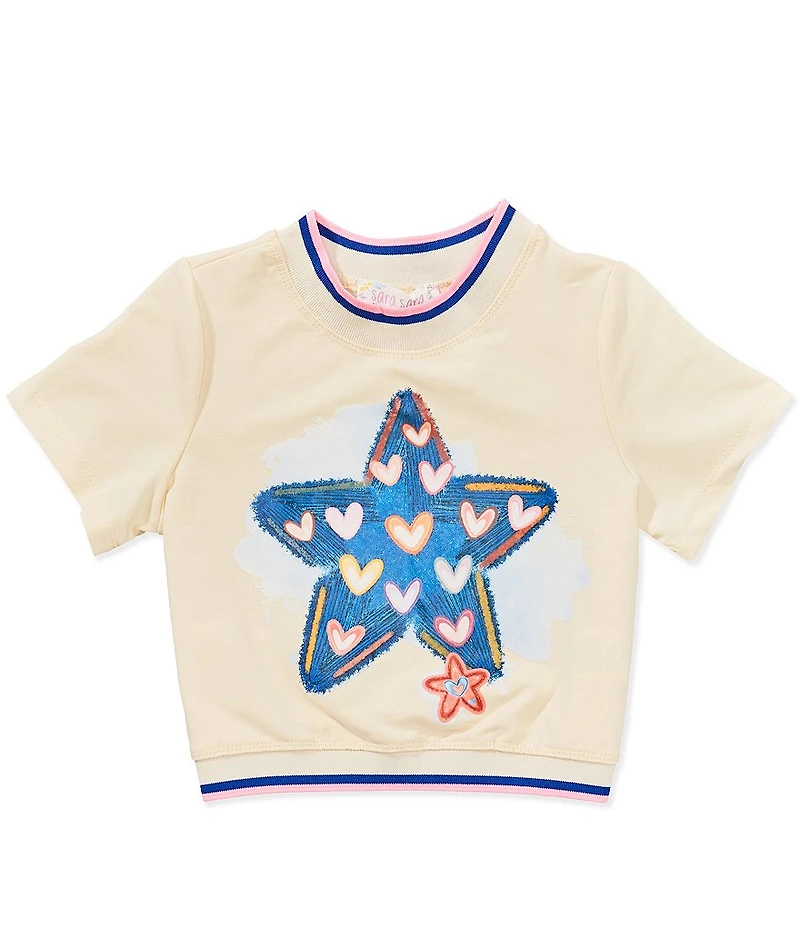 Sara Sara Little Girls Short Sleeve Star Top