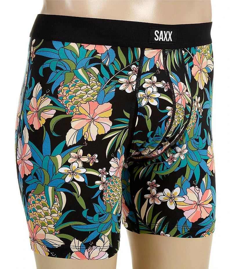 SAXX Daytripper Pineapple Printed Comfort Stretch 6#double; inseam Boxer Briefs