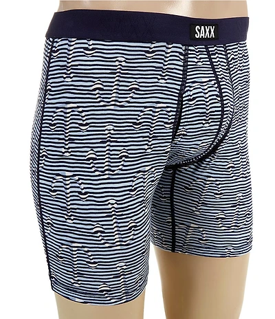 SAXX Vibe Xtra Soft Comfort Anchors/Stripe Printed 6#double; Inseam Boxer Briefs
