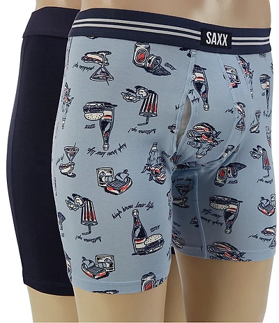 SAXX Vibe Xtra Soft Comfort High Brow Low Life 6#double; Inseam Boxer Briefs 2-Pack
