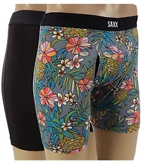 SAXX Vibe Xtra Soft Comfort Pineapple Field 6#double; Inseam Boxer Briefs 2-Pack
