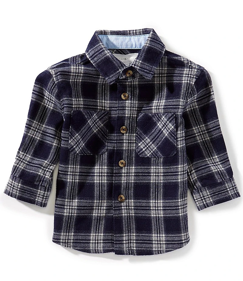 Scene&Heard Baby Boys Plaid Flannel Long Sleeve Button Front Shirt