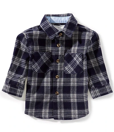 Scene&Heard Baby Boys Plaid Flannel Long Sleeve Button Front Shirt