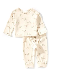 Scene&Heard Baby Boys Desert Print Crew Neck Long Sleeve T-Shirt & Printed Pull-On Pants Set