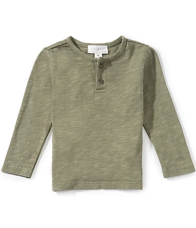 Scene&Heard Baby Boys Heavyweight Long Sleeve Slub Henley Tee