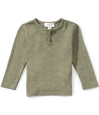 Scene&Heard Baby Boys Heavyweight Long Sleeve Slub Henley Tee