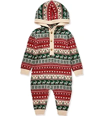 Scene&Heard Baby Boys Hooded Fair Isle Christmas Coverall