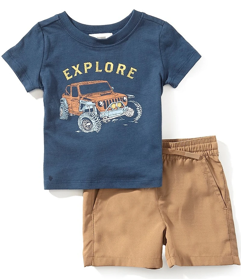 Scene&Heard Baby Boys Knit Explore Tee And Short Set