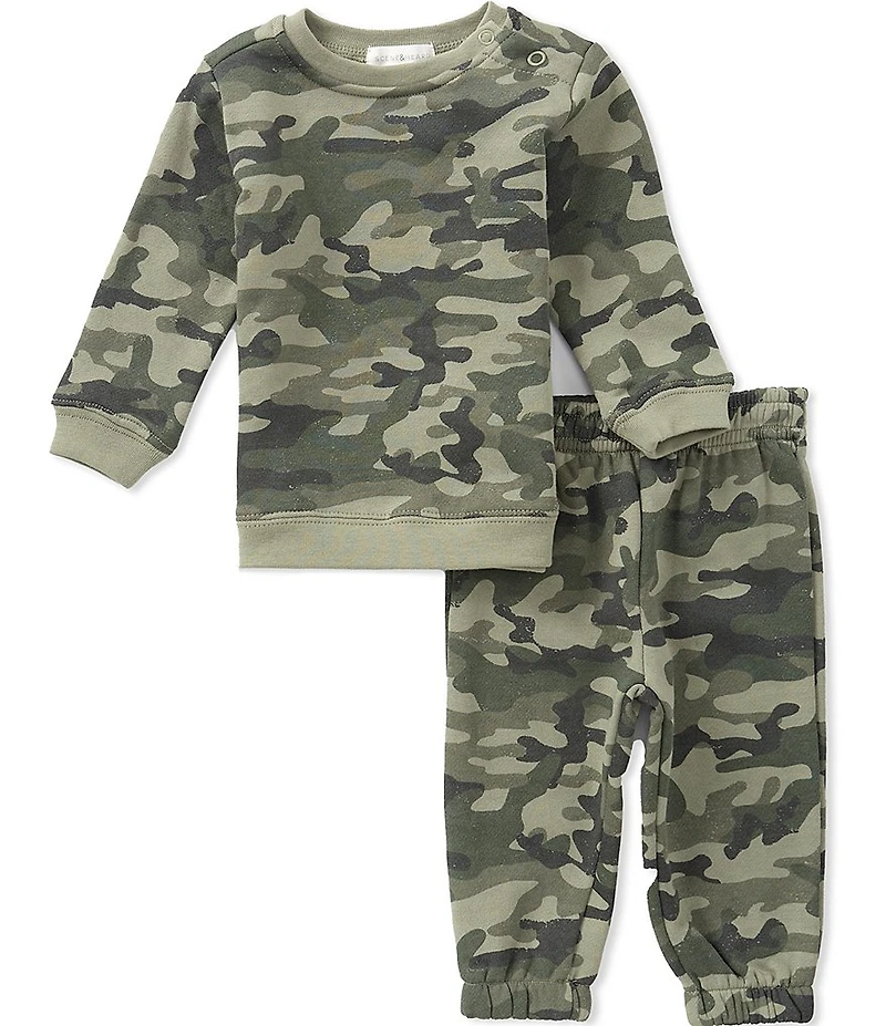 Scene&Heard Baby Boys Long Sleeve Camouflage Sweatshirt & Matching Sweatpants Set
