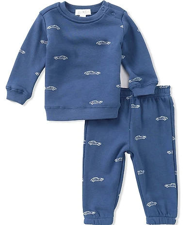 Scene&heard Baby Boys Long Sleeve Cars Sweat Set