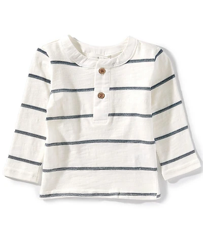 Scene&Heard Baby Boys Long Sleeve Stripe Knit Henley T-Shirt