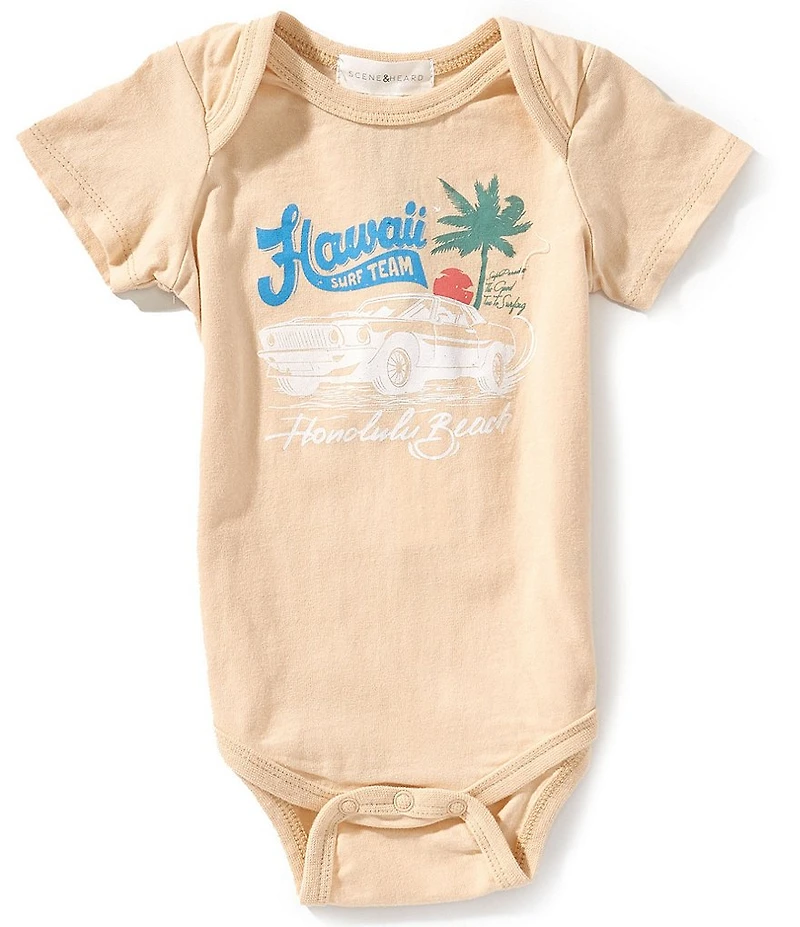 Scene&Heard Baby Boys Short Sleeve Cotton Hawaii Graphic Bodysuit