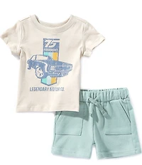 Scene&Heard Baby Boys Short Sleeve Moto Cruiser T-shirt & Drawstring Shorts Set