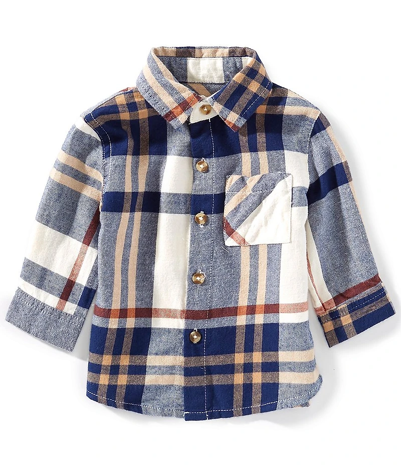 Scene&Heard Baby Boys Woven Plaid Button Front Shirt