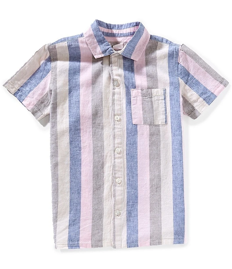 Scene&Heard Big Boys Multi Stripe Linen Woven Shirt