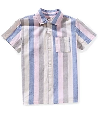 Scene&Heard Big Boys Multi Stripe Linen Woven Shirt