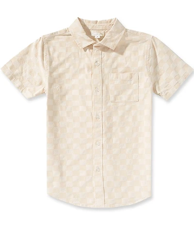 Scene&Heard Big Boys Checkerboard Short Sleeve Button Front Sportshirt